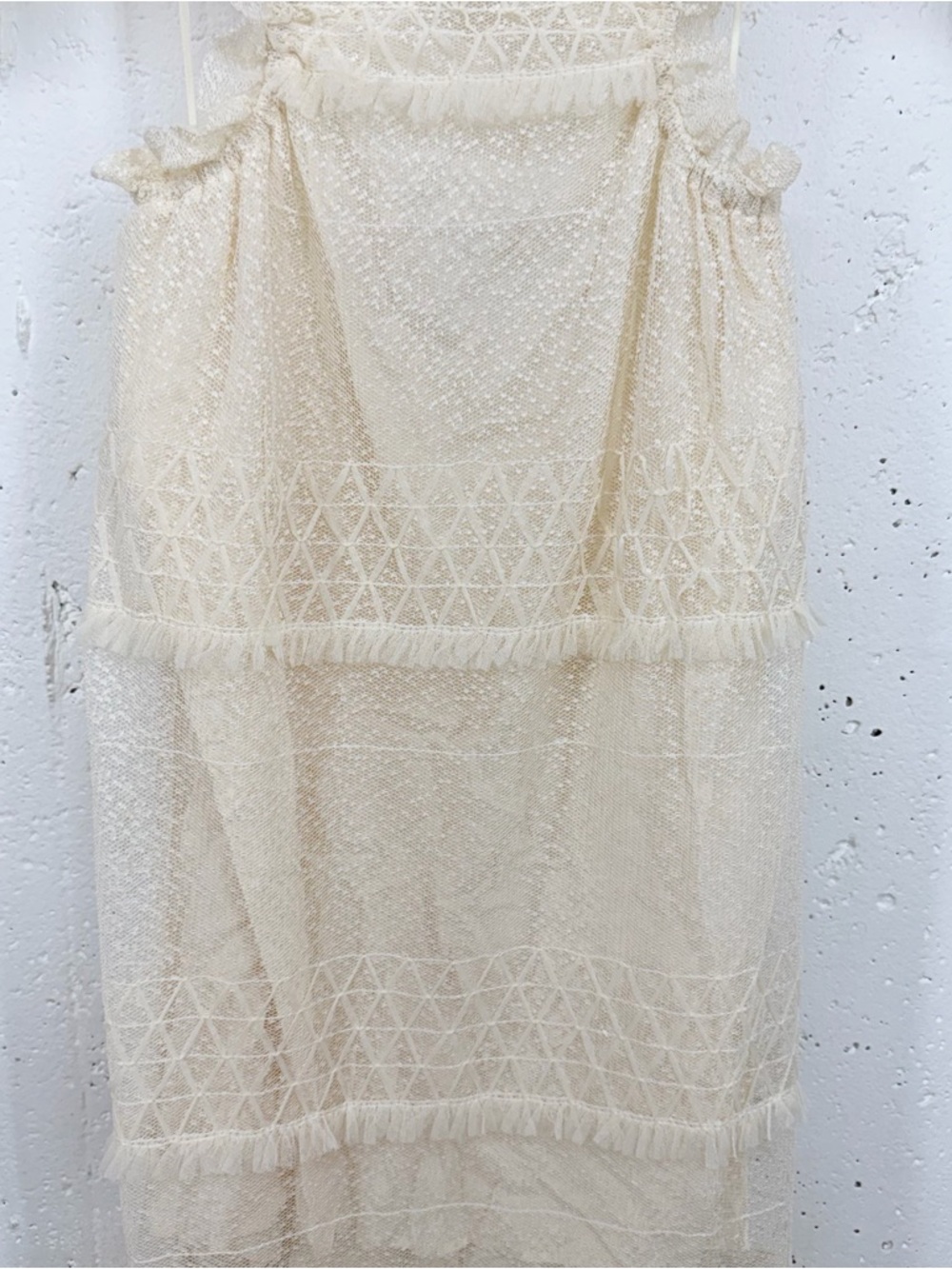 Skylar Rose Size Small Cream Lace off-shoulder Tiered Maxi Dress - Picture 6 of 16